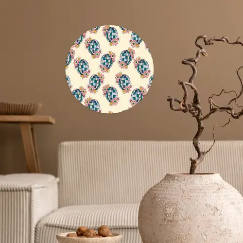 Retro - Disco - Bloemen - Discobal Wandcirkel behangsticker klein 186 -sfeer1