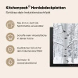 Berkenbomen - Sneeuw - Winter - Bos - Wit Inductie beschemer met haakjes klein -ky-usp-de
