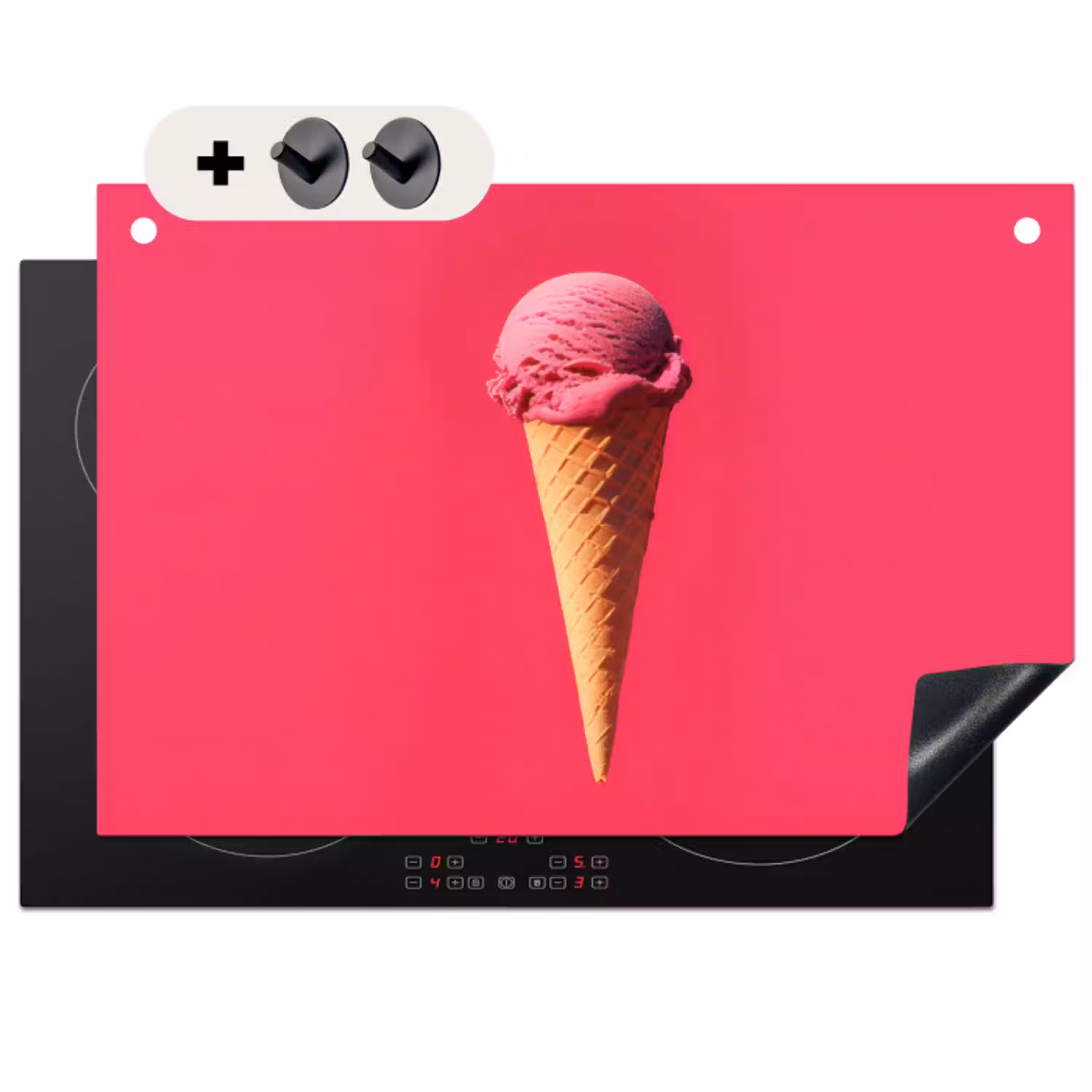 Schepijs - Roze - Hoorntje Inductie beschemer met haakjes klein -3d