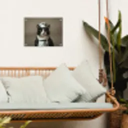Kat - Kokskleding - Zwart - Wit tuinposter los doek klein -sfeer7