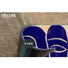 Okergeel - Blauw - Eenvoudige lijnen Placemat vinyl groot -closeup