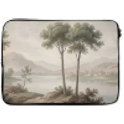 Bomen - Meer - Bergen - Illustratie laptophoes neopreen klein -zkaufland3dotto