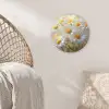 Madeliefjes - Wit - Zonlicht Wandcirkel kunststof plaat 5mm dik klein -sfeer5