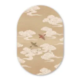 Vogels - Vliegen - Beige Wandcirkel Ovaal Forex klein -3d