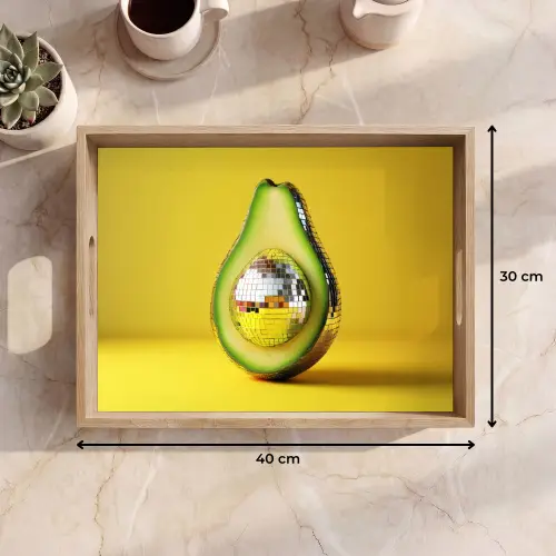 Avocado - Discobal - Geel - Glitter Dienblad Rechthoek middel -USP_Formaat