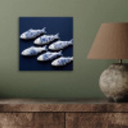 Vissen - Delfts - Blauw - Keramiek aluminium wit klein -sfeer2