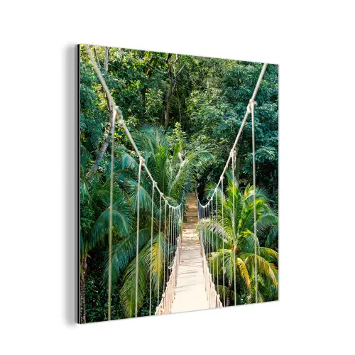 Jungle - Palmboom - Brug - Natuur - Planten aluminium wit klein -3d