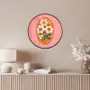 Illustratie - Bloemen - Rand - Roze Fotolijst rond zonder passe partout klein -sfeer3