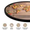 Wereldkaart - Pizza - Houten ondergrond Fotolijst rond zonder passe partout klein -closeup_NL