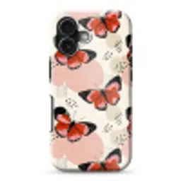 Vlinders - Retro - Kleurrijk Toughcase MagSafe Apple iPhone 17 klein 1017 -3d