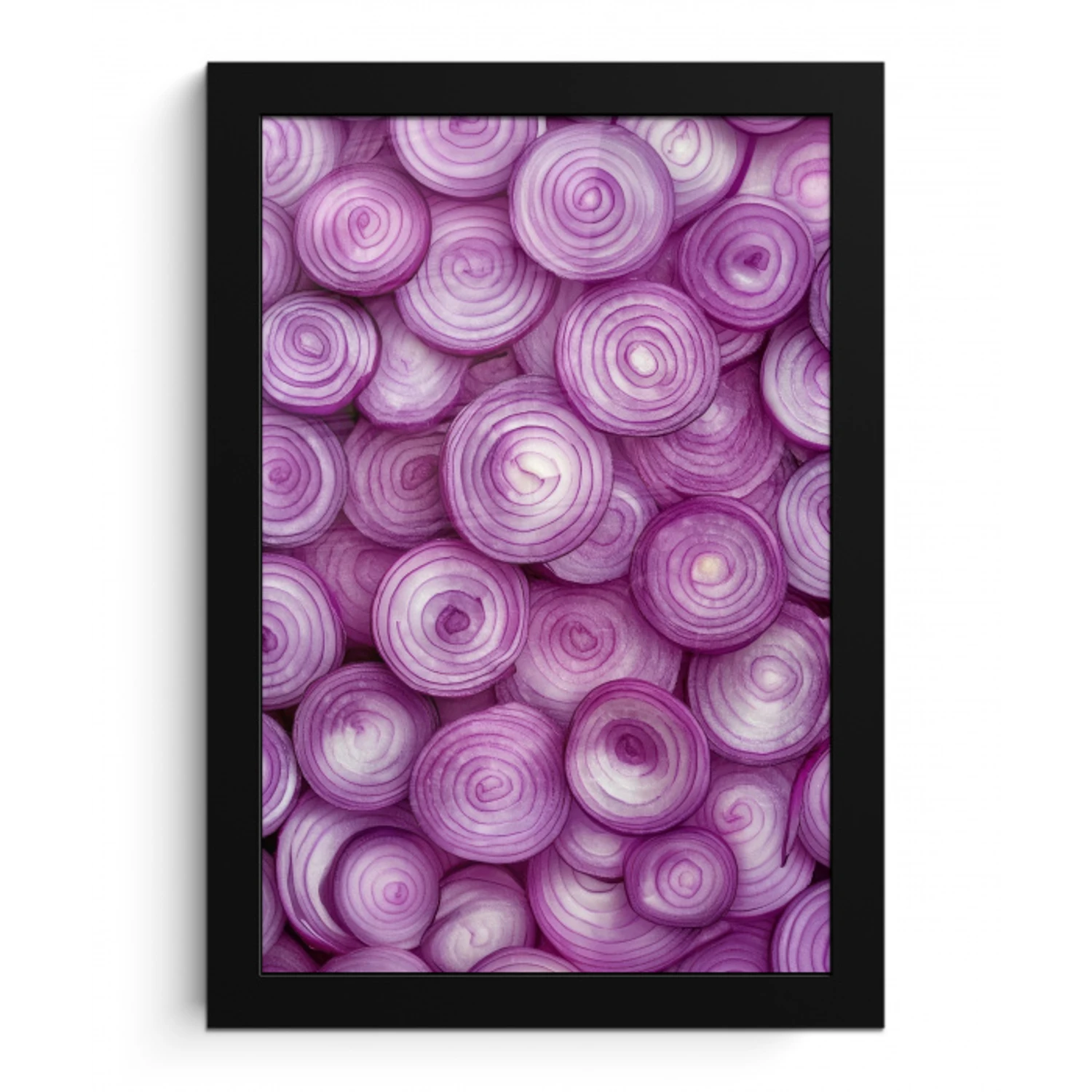 Paars - Uien - Close up fotolijst zwart zonder passe partout klein -3d