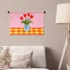 Tulpen - Roze - Vaas Wandkleed katoen klein -sfeer4
