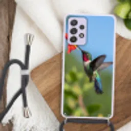 Kolibrie - Bloem - Natuur - Groen Hoesje Samsung Galaxy A52 5G met koord klein -sfeer4