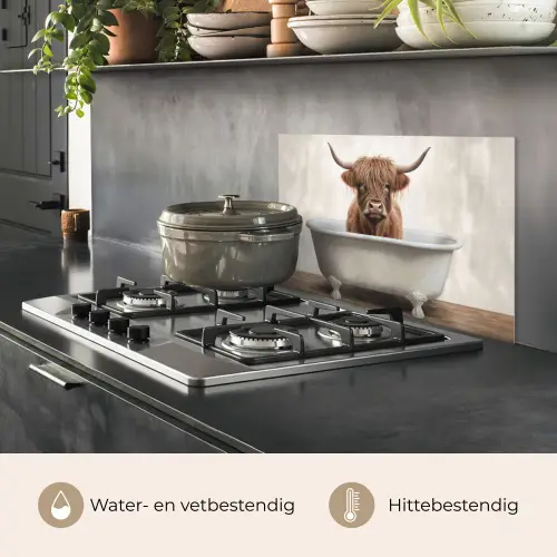 Schotse hooglander - Bad - Badkamer - Badkuip - Bruin - Horens keuken achterwand spatscherm klein -usp_NL
