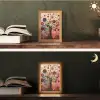 Boom - Paars - Abstract - Kunst Light Box met kabel (Tafellamp) klein -sfeer3