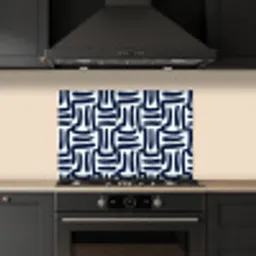 Abstract - Modern - Blauw keuken achterwand spatscherm klein 900 -sfeer1