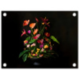Bloemen - Vaas - Kleurrijk tuinposter los doek klein -3d