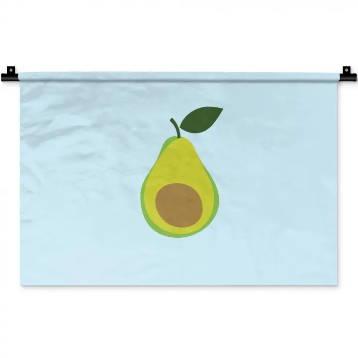Avocado - Illustratie - Groene - Vrucht Wandkleed katoen klein -zz3d