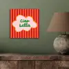 Ciao bella - Tekstwolk - Strepen - Oranje aluminium wit klein -sfeer2