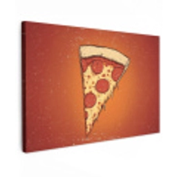 Pizza - Kaas - Rood - Pepperoni Tuinposter op houten frame 2 cm dik klein -3d