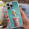 Roodborstje - Vogel - Koksmuts - Sokkel Hoesje iPhone 16 Pro Max met koord klein -sfeer3
