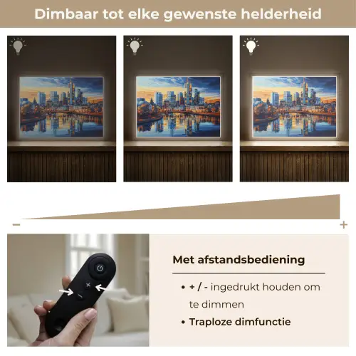 Zonsondergang Frankfurt - Stad - Skyline - Water Light Box met batterij (Wandlamp) middel -USP_dimbaarNL