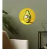Avocado - Discobal - Geel - Glitter Wandcirkel behangsticker klein -sfeer2