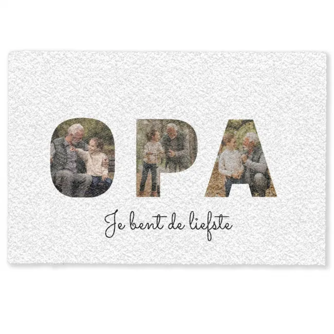 Gepersonaliseerde deurmat Opa - Lettercollage