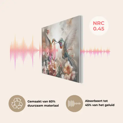 Kolibrie - Vogels - Bloemen - Natuur PET vilt klein -USP_NL