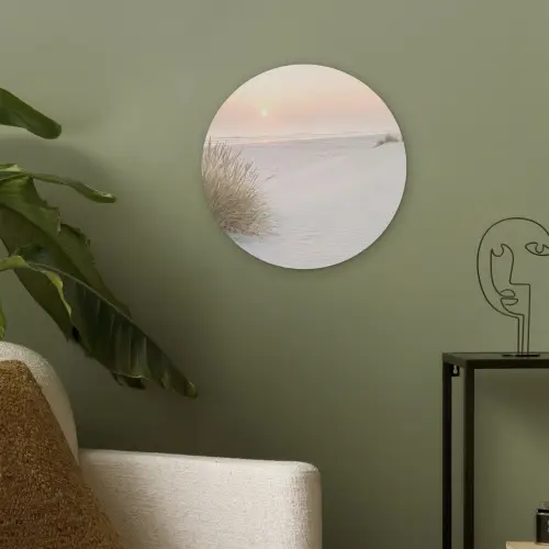 Horizon - Duinlandschap - Zand Akoestische PET Vilt - Rond klein -sfeer2