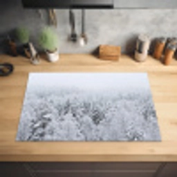 Bos - Sneeuw - Winter - Natuur - Wit Inductie beschermer vinyl 3mm klein -sfeer5