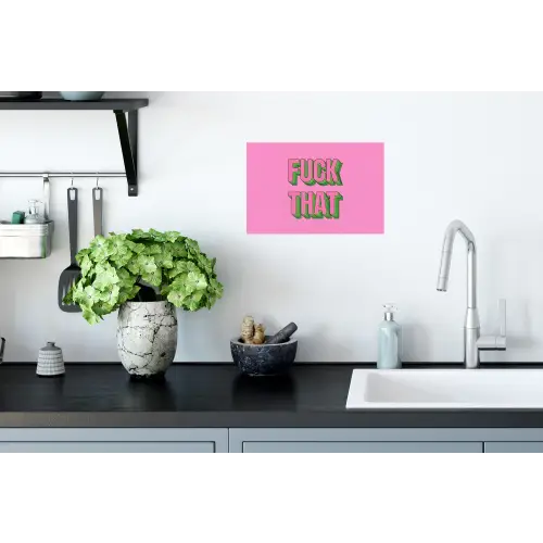Tekst - Bold - Roze Muursticker klein -keuken