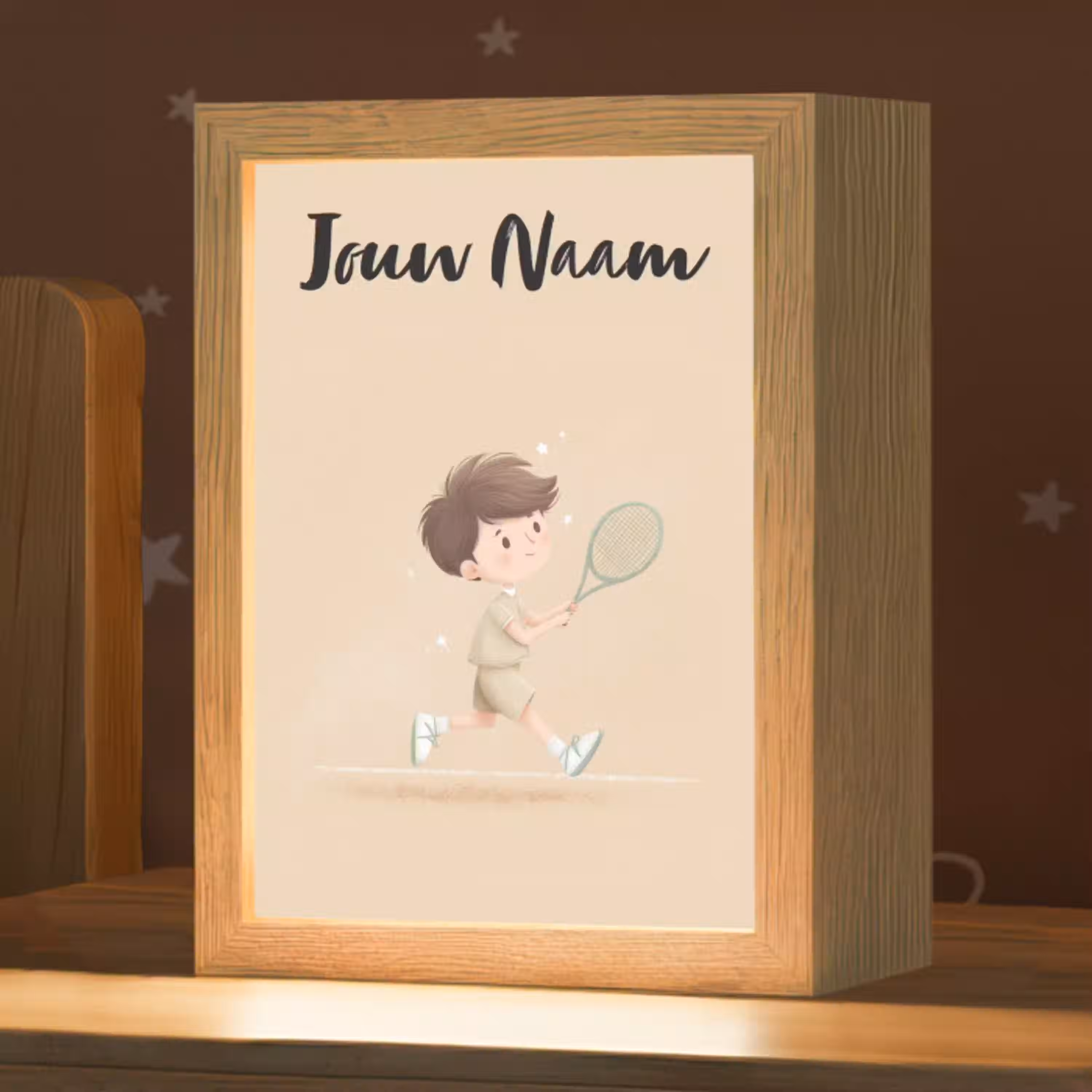 Tennis - Jongen - Sterretjes - Sportkleding Light Box met kabel (Kinderlampje) klein -zzz_3d_website