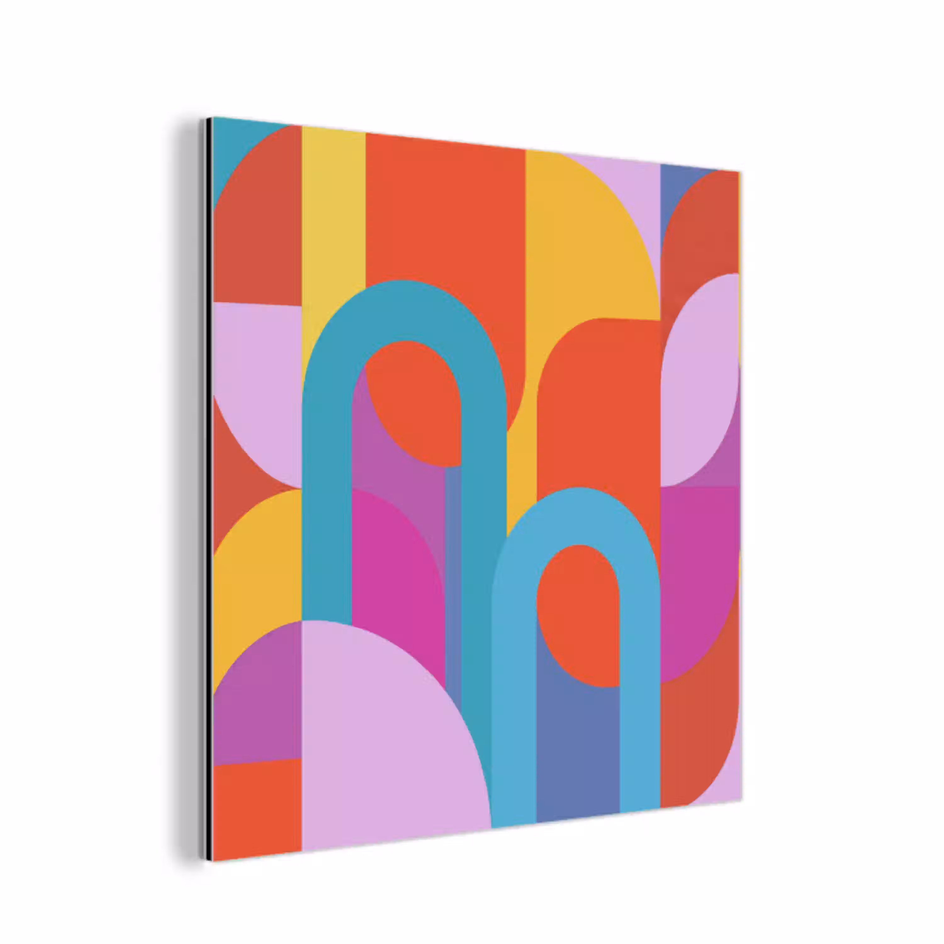 Abstract - Geometrie - Kleurrijk - Modern - Kunst aluminium wit klein -3d