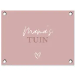 Mama's Tuin met Hart tuinposter los doek klein -3d