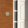 Olijfgroen met stippen - Klassiek Naambord Hexagon klein -sfeer3-hexagon-XS