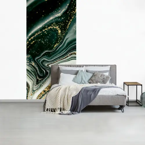 Marmerlook - Goud - Groen - Glitter - Design - Marmer fotobehang vinyl groot -slaapkamer