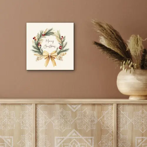 Kerstkrans - Kerst - Goud - Beige aluminium wit klein -sfeer4