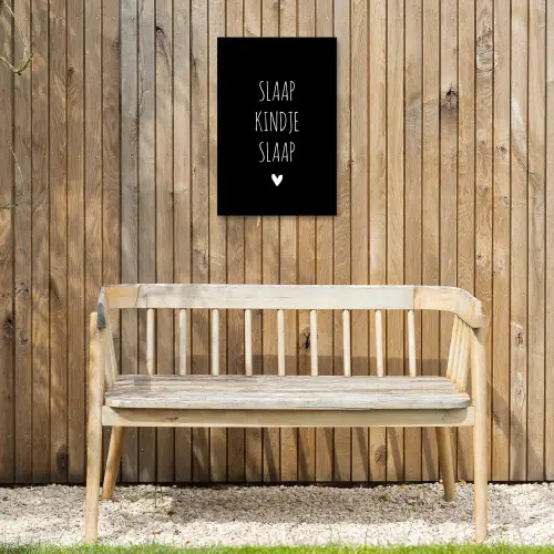Quotes - Slaap kindje slaap - Spreuken Tuinposter op houten frame 2 cm dik klein -sfeer4