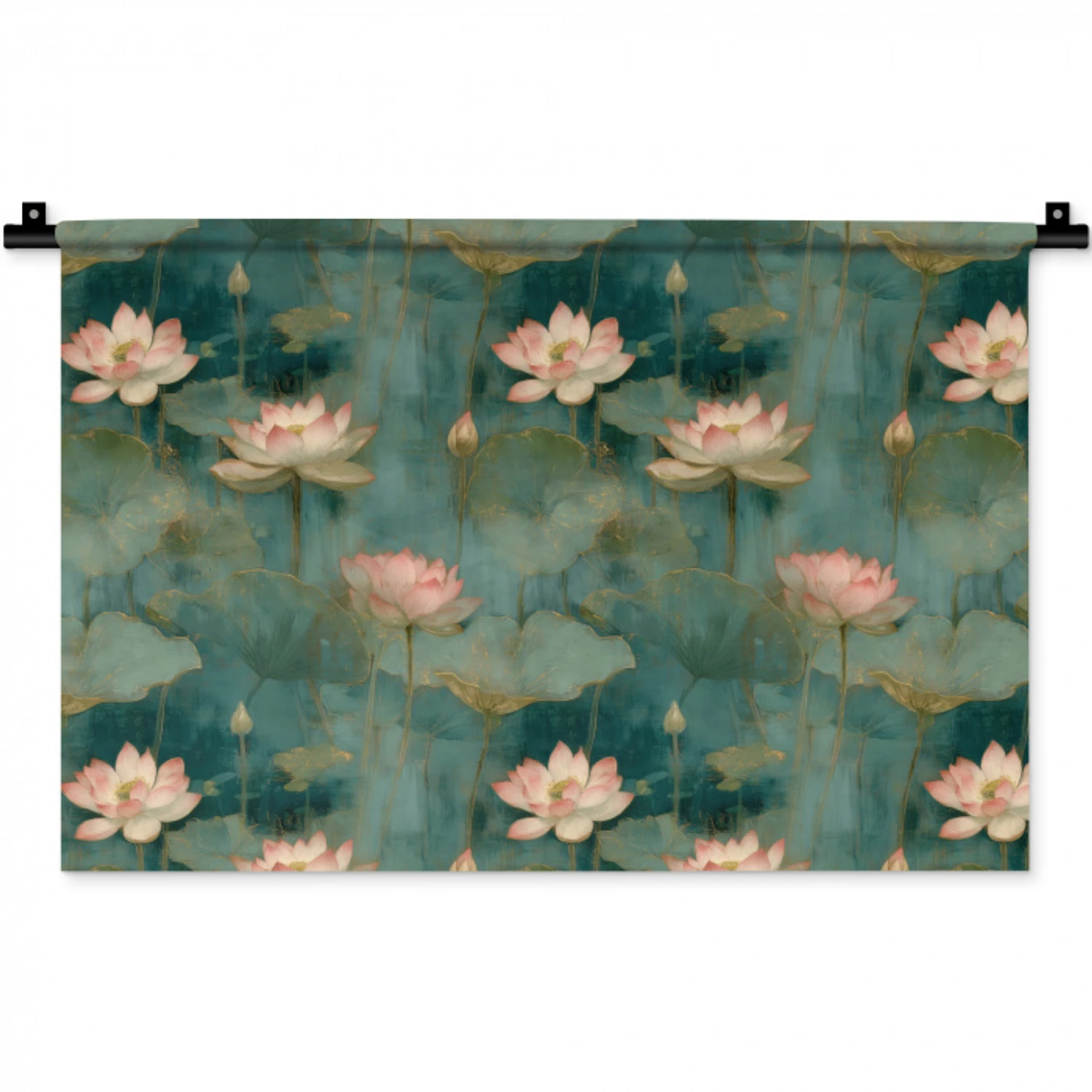 Botanisch - Bloemen - Roze Wandkleed katoen klein 269 -zz3d