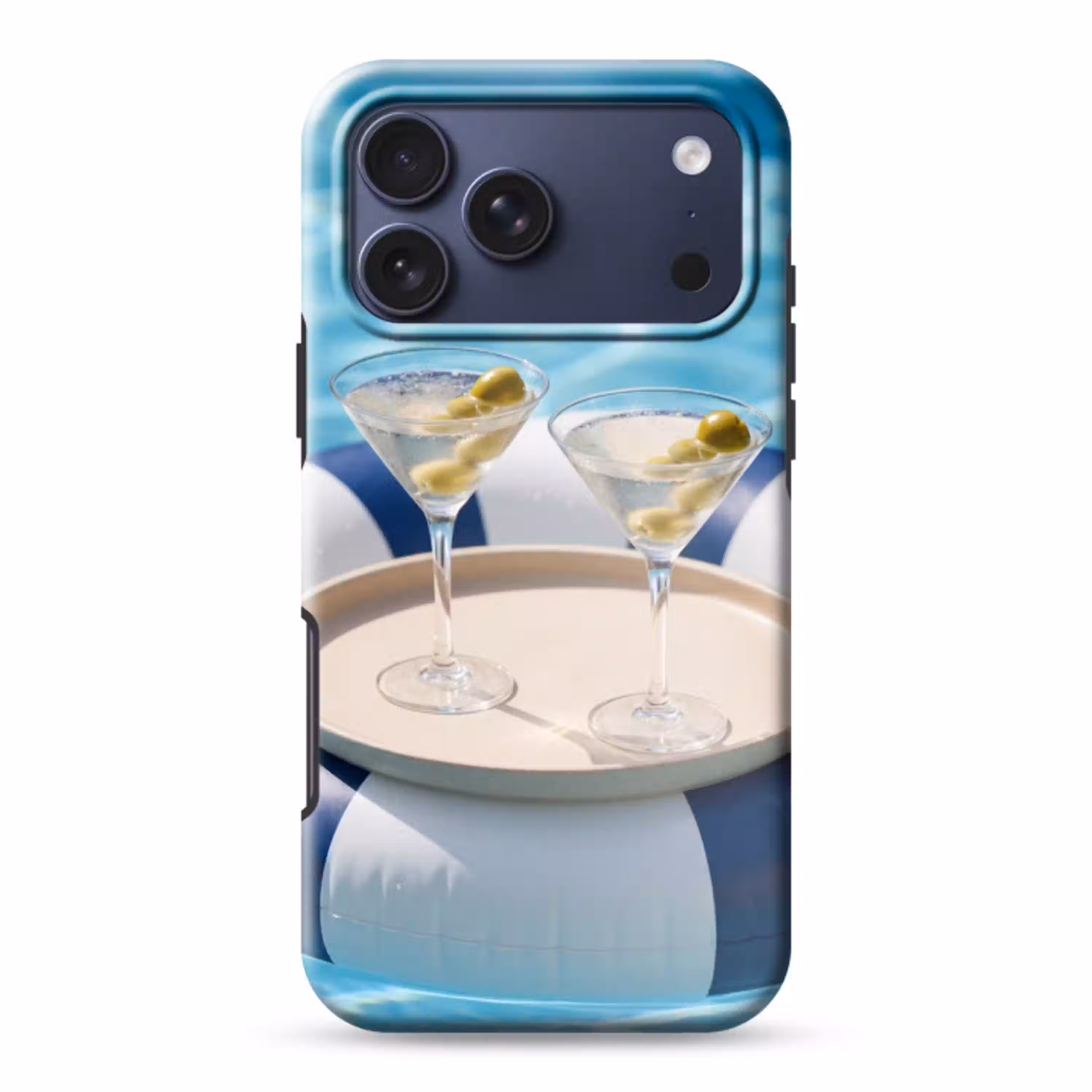 Cocktail - Zwembad - Zomer - Blauw Toughcase MagSafe Apple iPhone 17 Pro Max klein -3d
