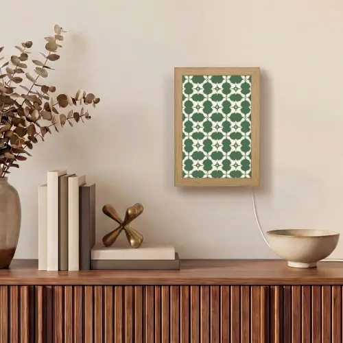 Tegel - Klassiek - Groen Light Box met kabel (Tafellamp) klein 925 -sfeer2