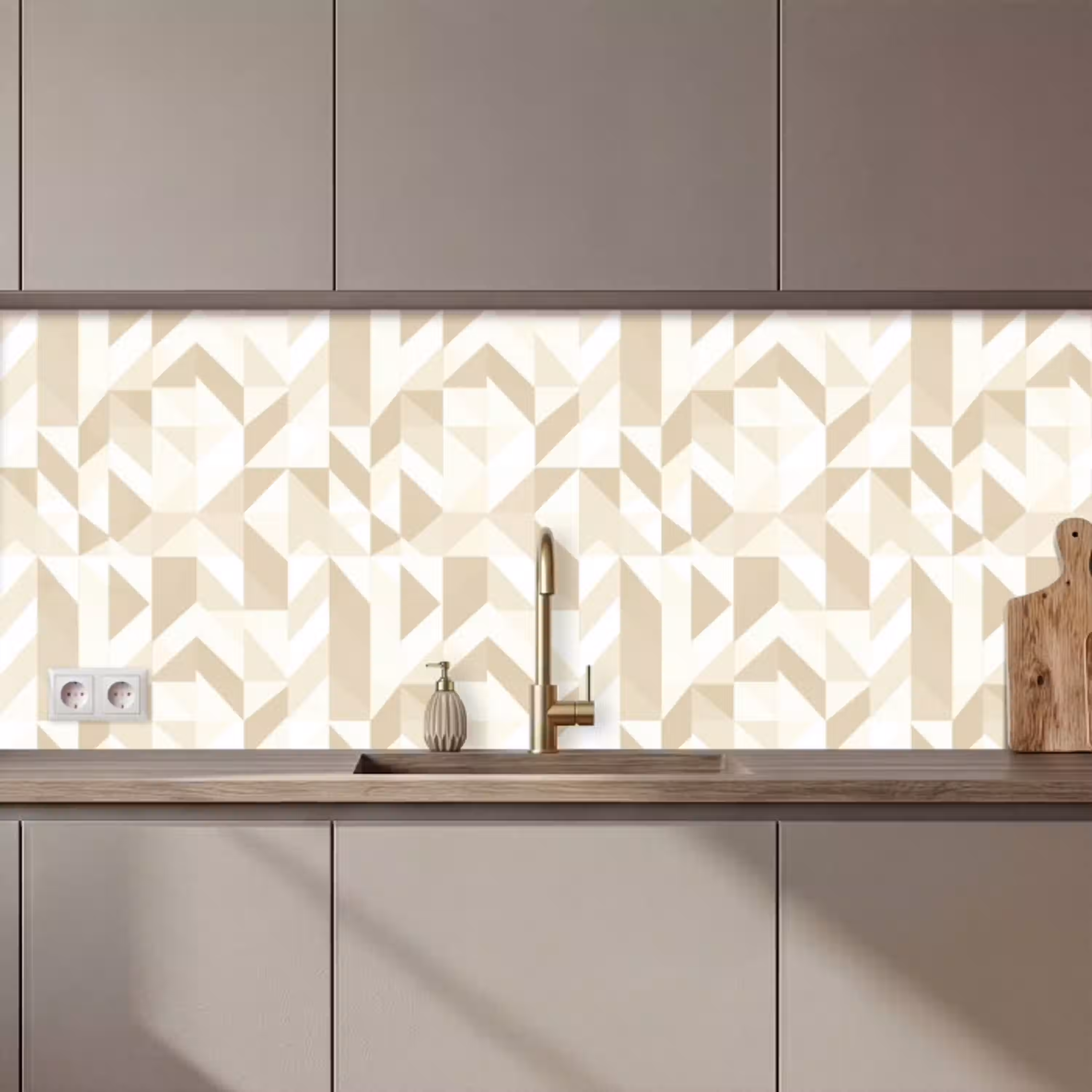 Modern - Abstract - Beige keuken achterwand 2 middel 871 zz_3dshopping