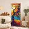 Boom - Zon - Verflook - Kleuren - Abstract deurposter klein -sfeer2