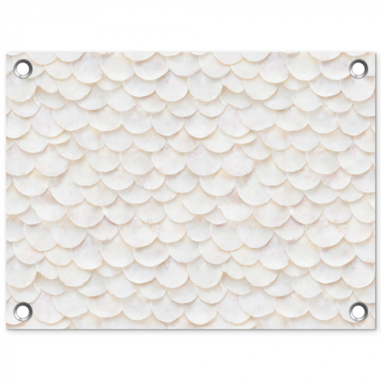 Schubben - Wit - Elegant tuinposter los doek klein 239 -3d