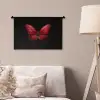 Vlinder - Rood - Minimalistisch Wandkleed katoen klein -sfeer4