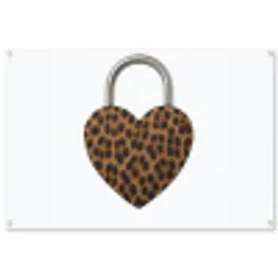 Slot - Hartvormig - Bruin - Panterprint tuinposter los doek groot -3d