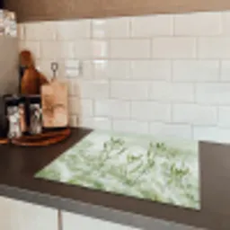 Grassen - Minimalistisch - Groen Inductie beschermer vinyl 3mm middel -sfeer3