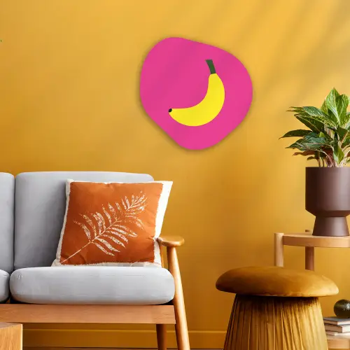 Banaan - Geel - Fruit Wandcirkel Organisch Forex 3mm klein -sfeer4