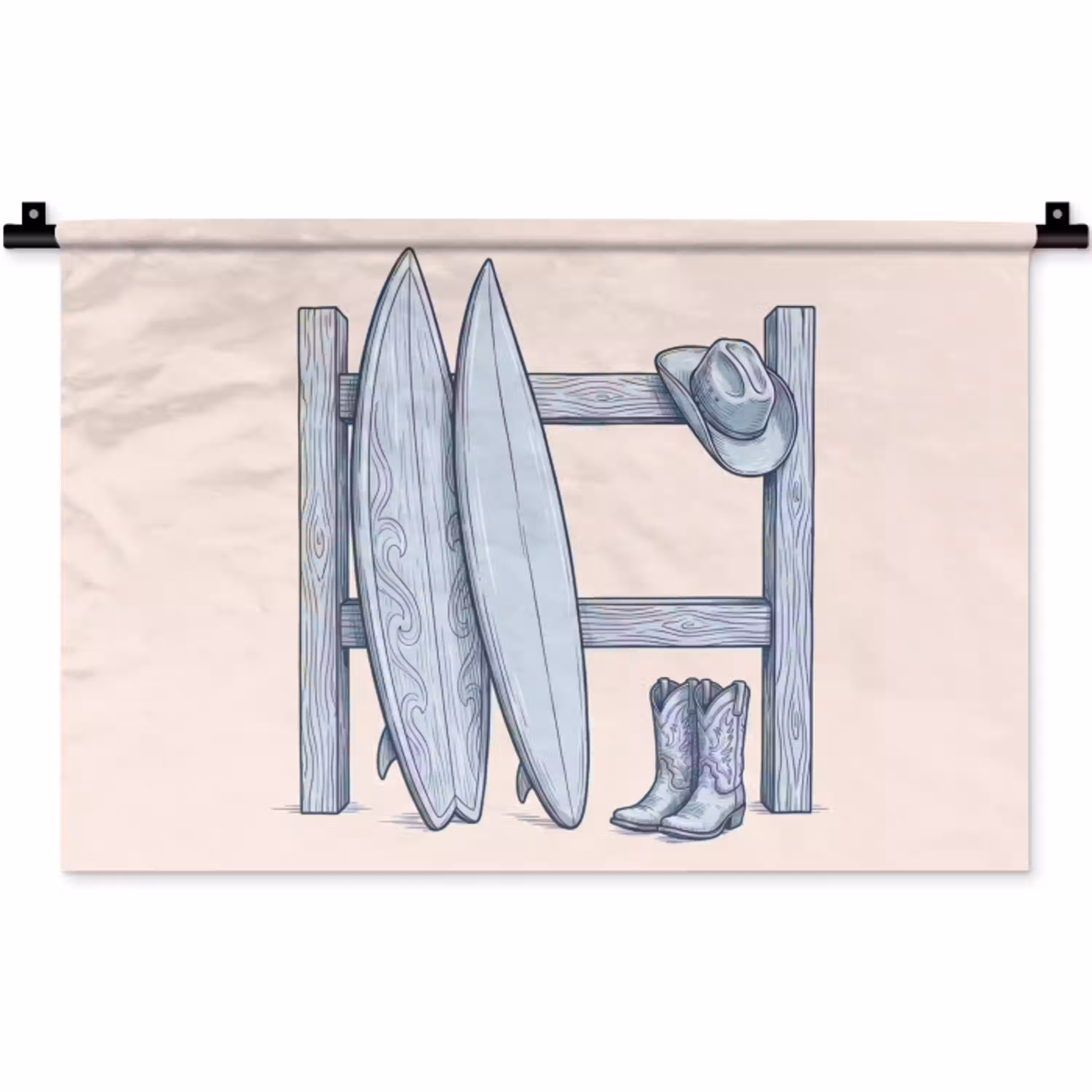 Recreatie - Kleding - Avontuur - Illustratie - Zomer Wandkleed katoen klein -zz3d